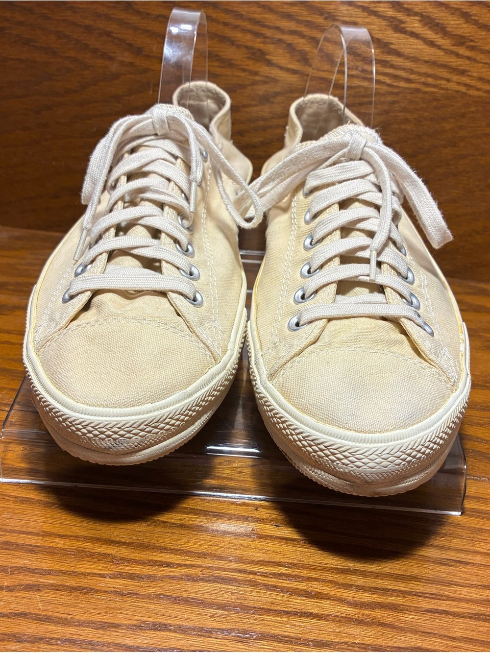 Converse All Star Low Profile Leather Insole Canvas Toe Sneakers Cream Men’s 11 - Picture 7 of 16